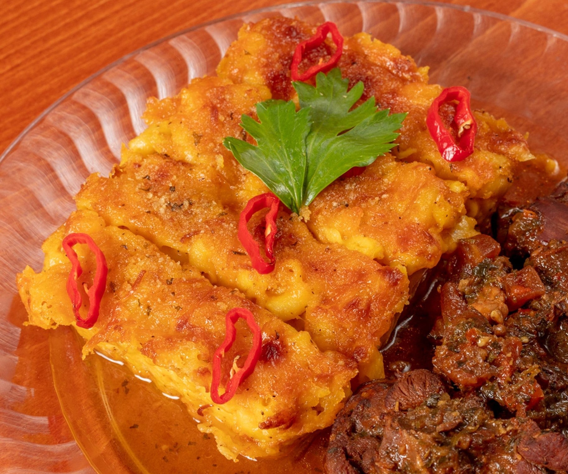 Macaroni Pie – Curry Roti Box